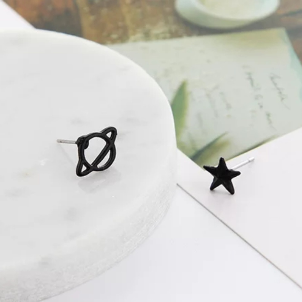 Retro Space Stud Earrings. - Picture 3 of 3